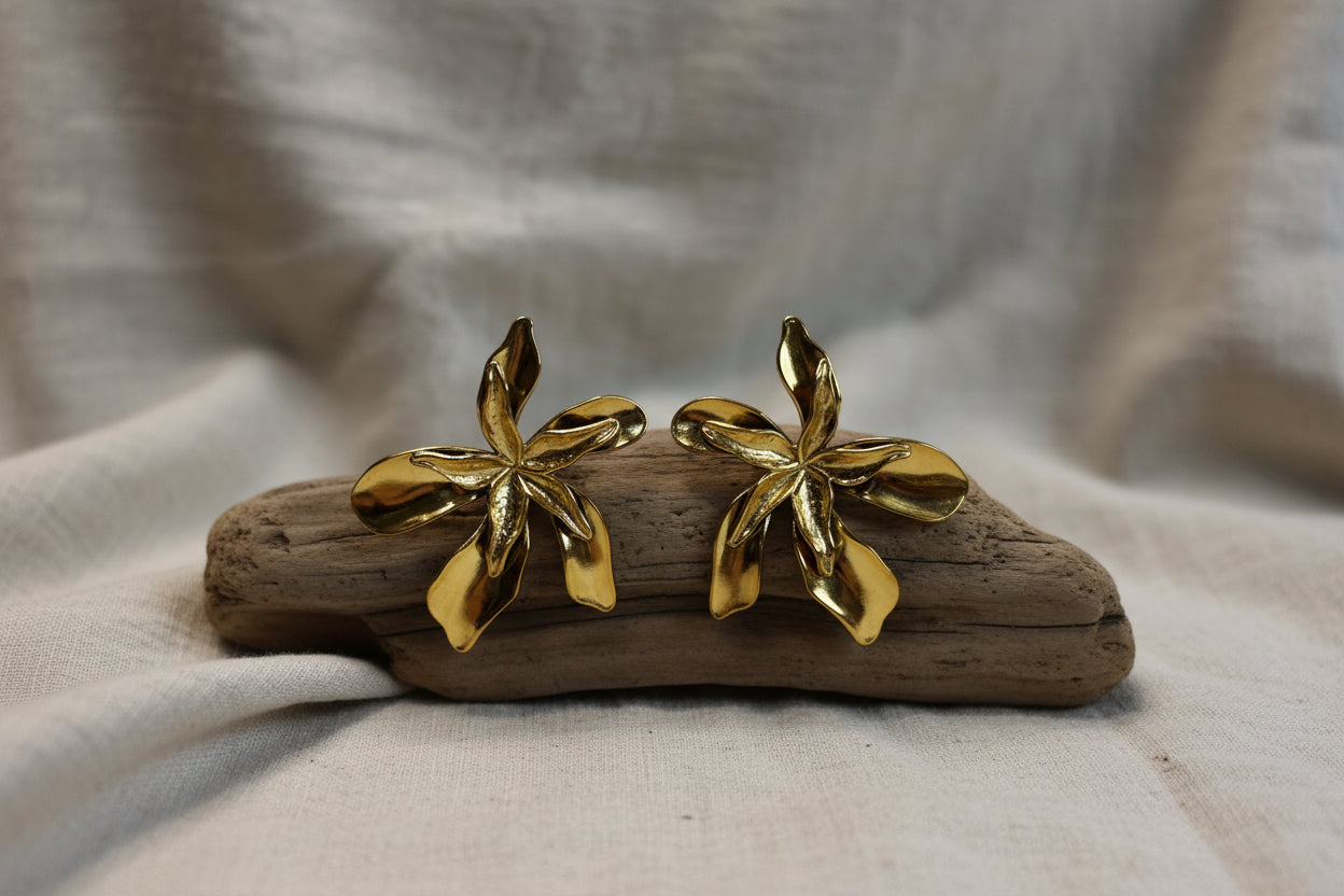 Boucles d'oreilles en acier inoxydable doré