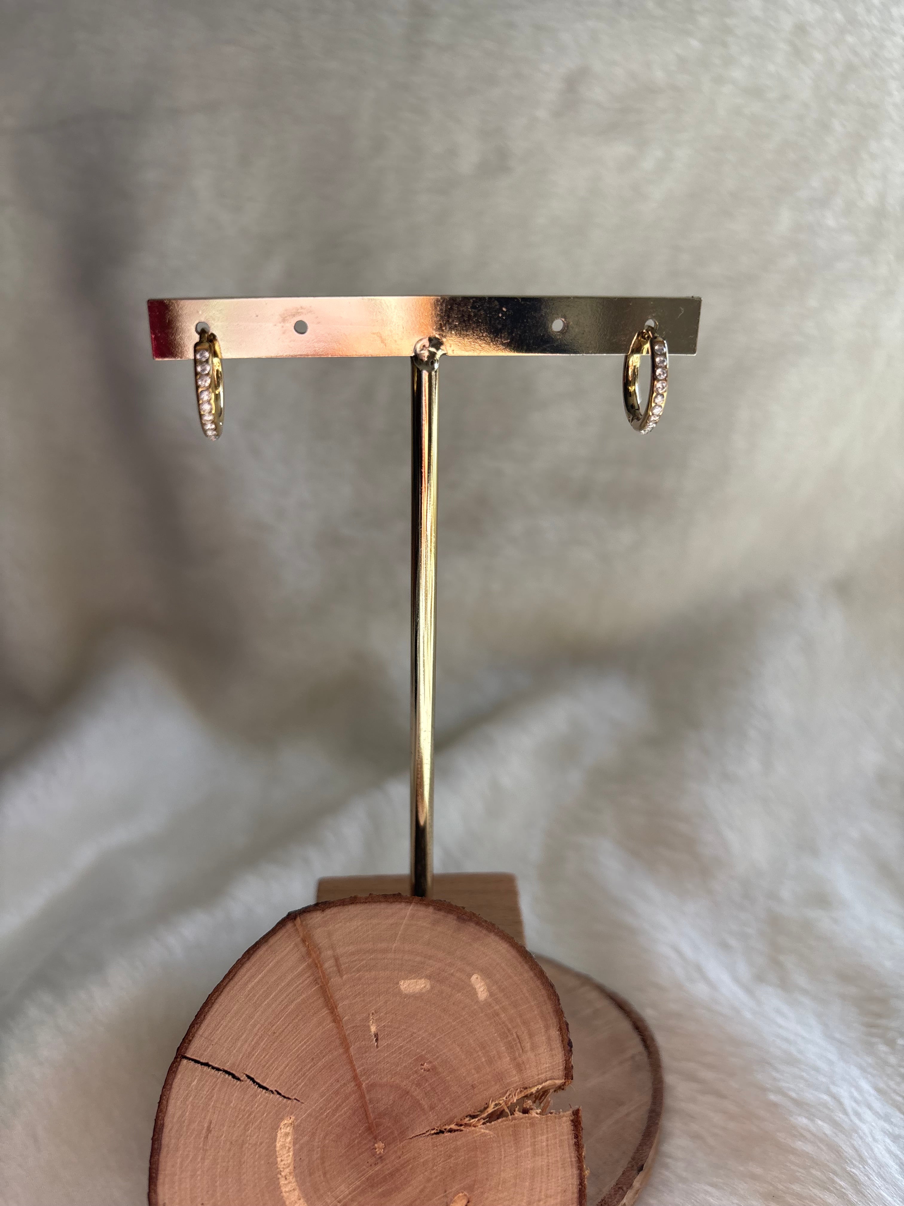 Boucles d'oreilles en acier inoxydable doré