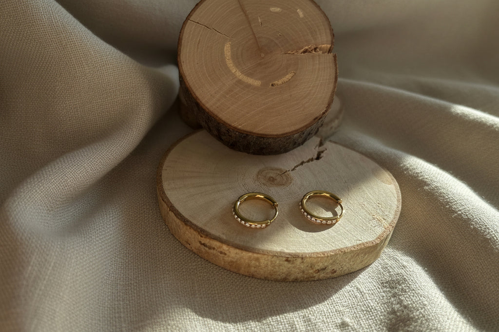 Boucles d'oreilles en acier inoxydable doré