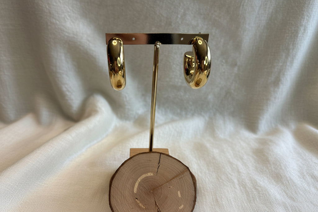 Boucles d'oreilles en acier inoxydable doré