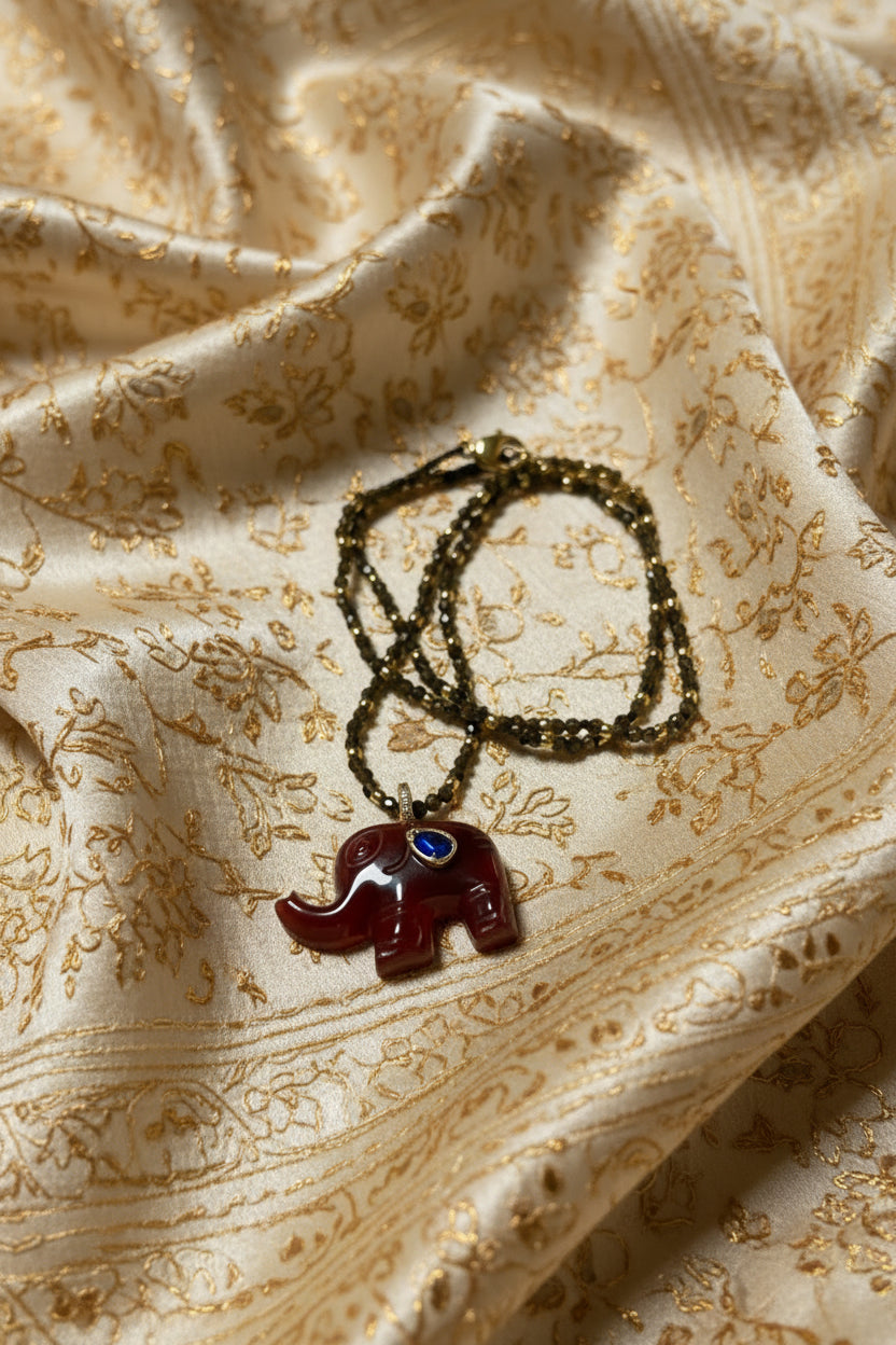 pendentif éléphant malachite