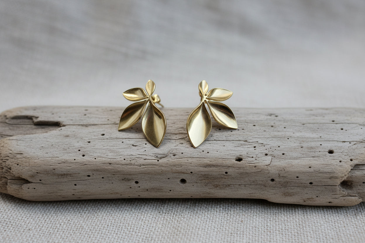 Boucles d'oreilles en acier inoxydable doré