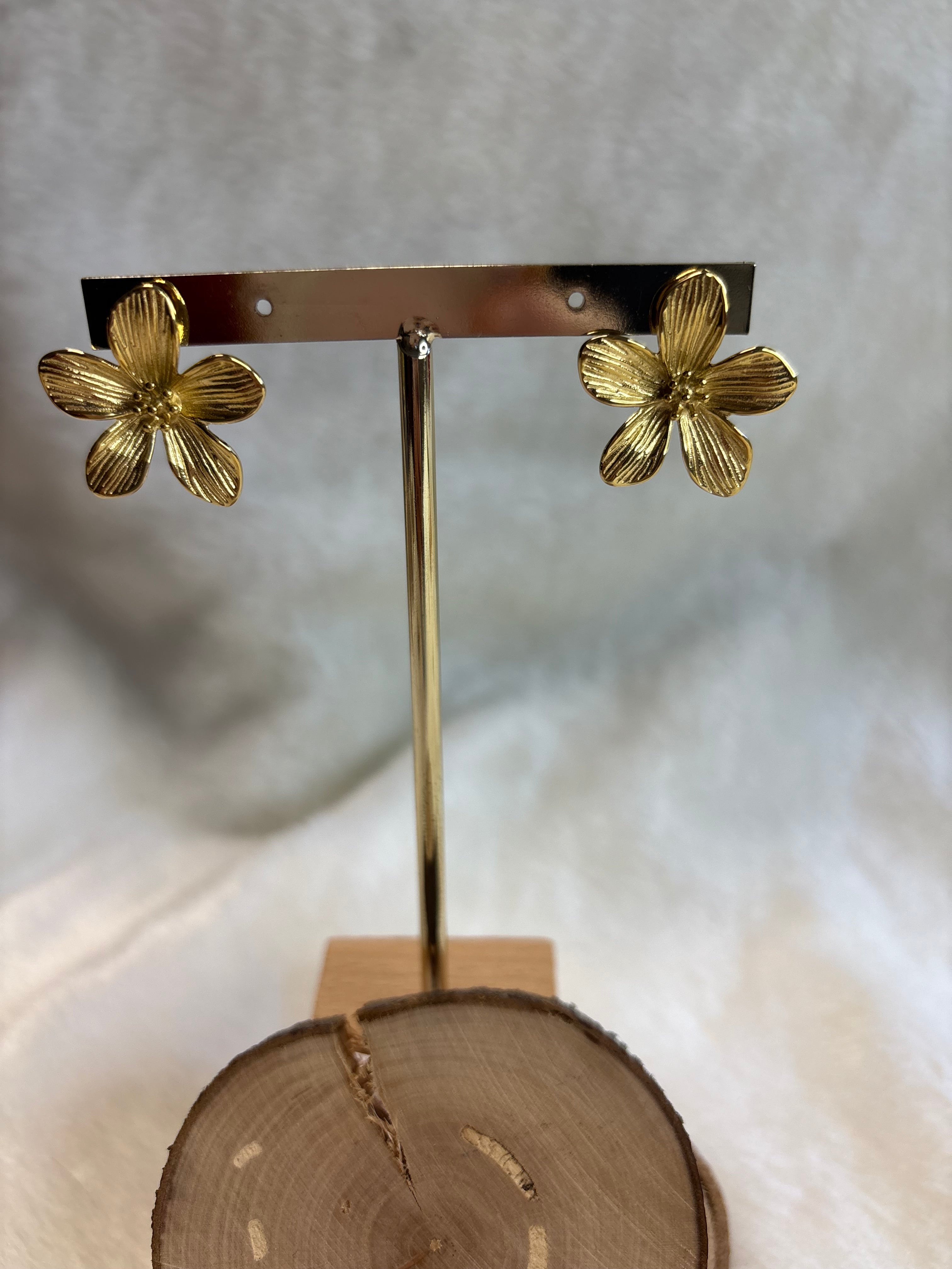 Boucles d'oreilles en acier inoxydable doré