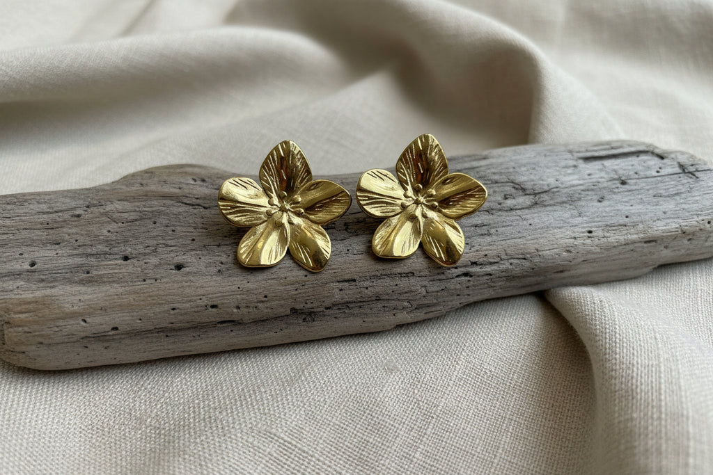 Boucles d'oreilles en acier inoxydable doré