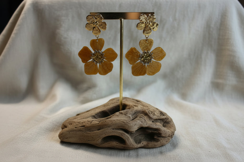 Boucles d'oreilles en acier inoxydable doré