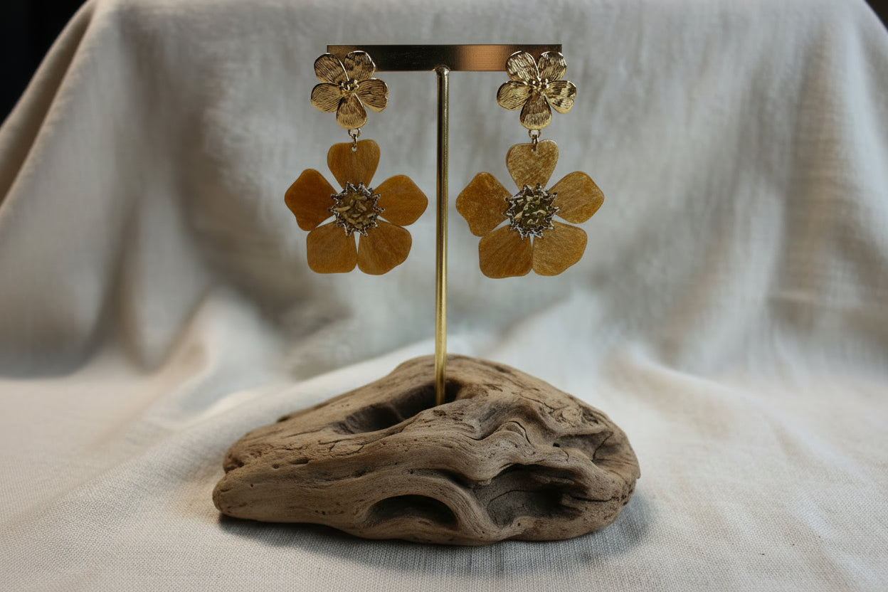 Boucles d'oreilles en acier inoxydable doré