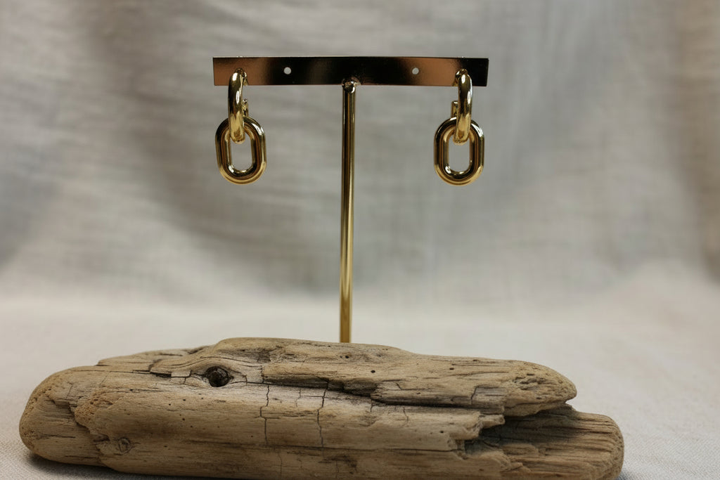 Boucles d'oreilles en acier inoxydable doré