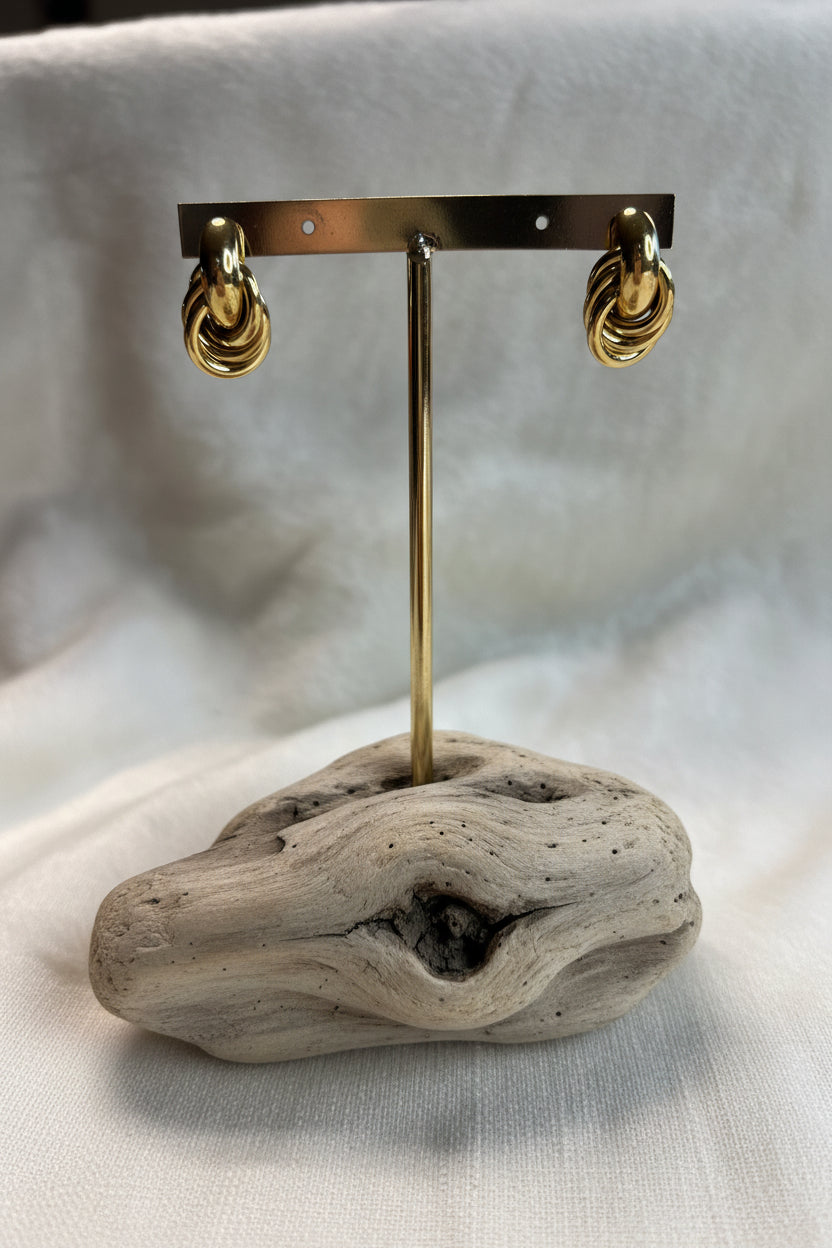 Boucles d'oreilles en acier inoxydable doré