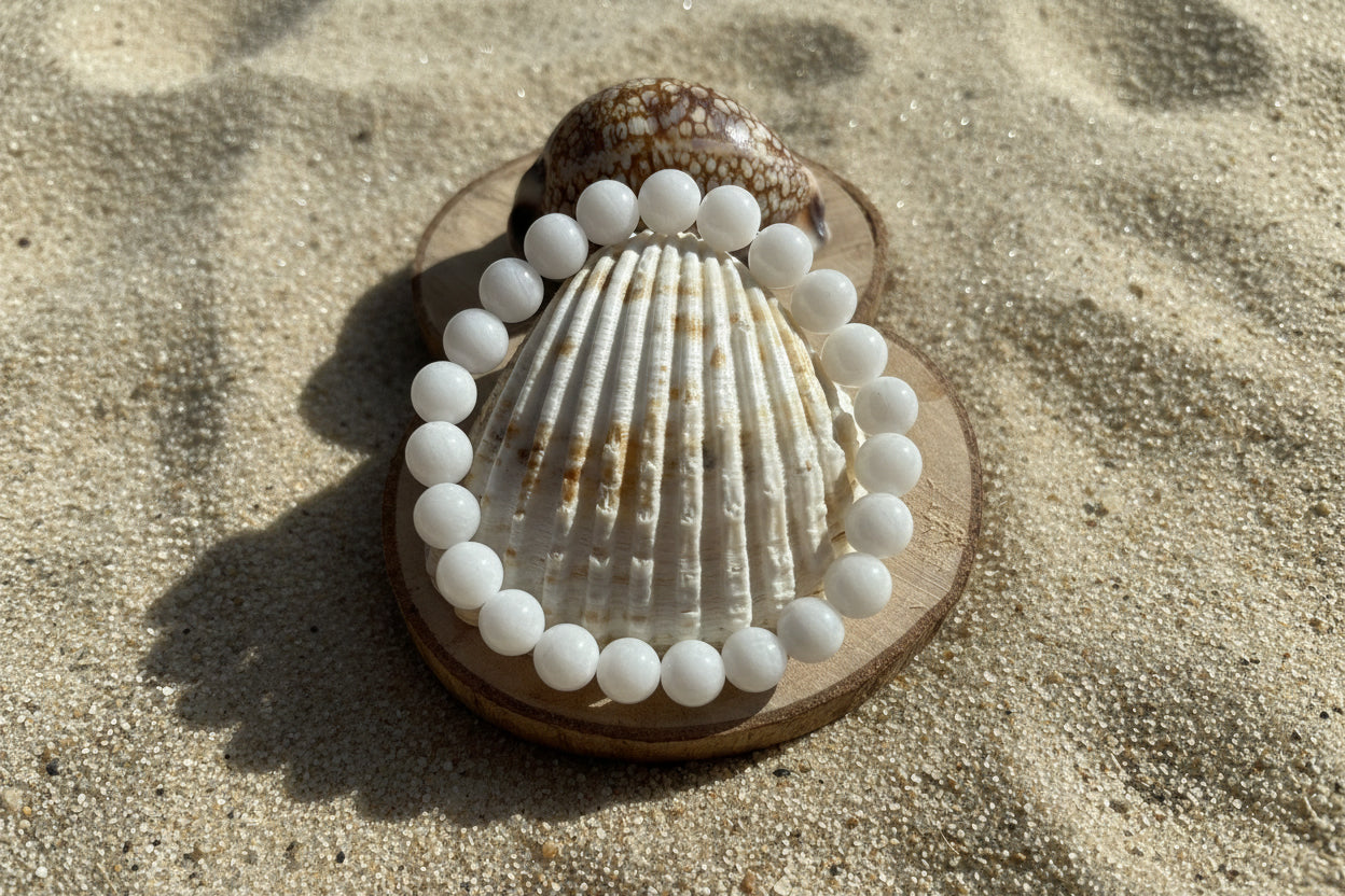 Bracelet en quartz laiteux