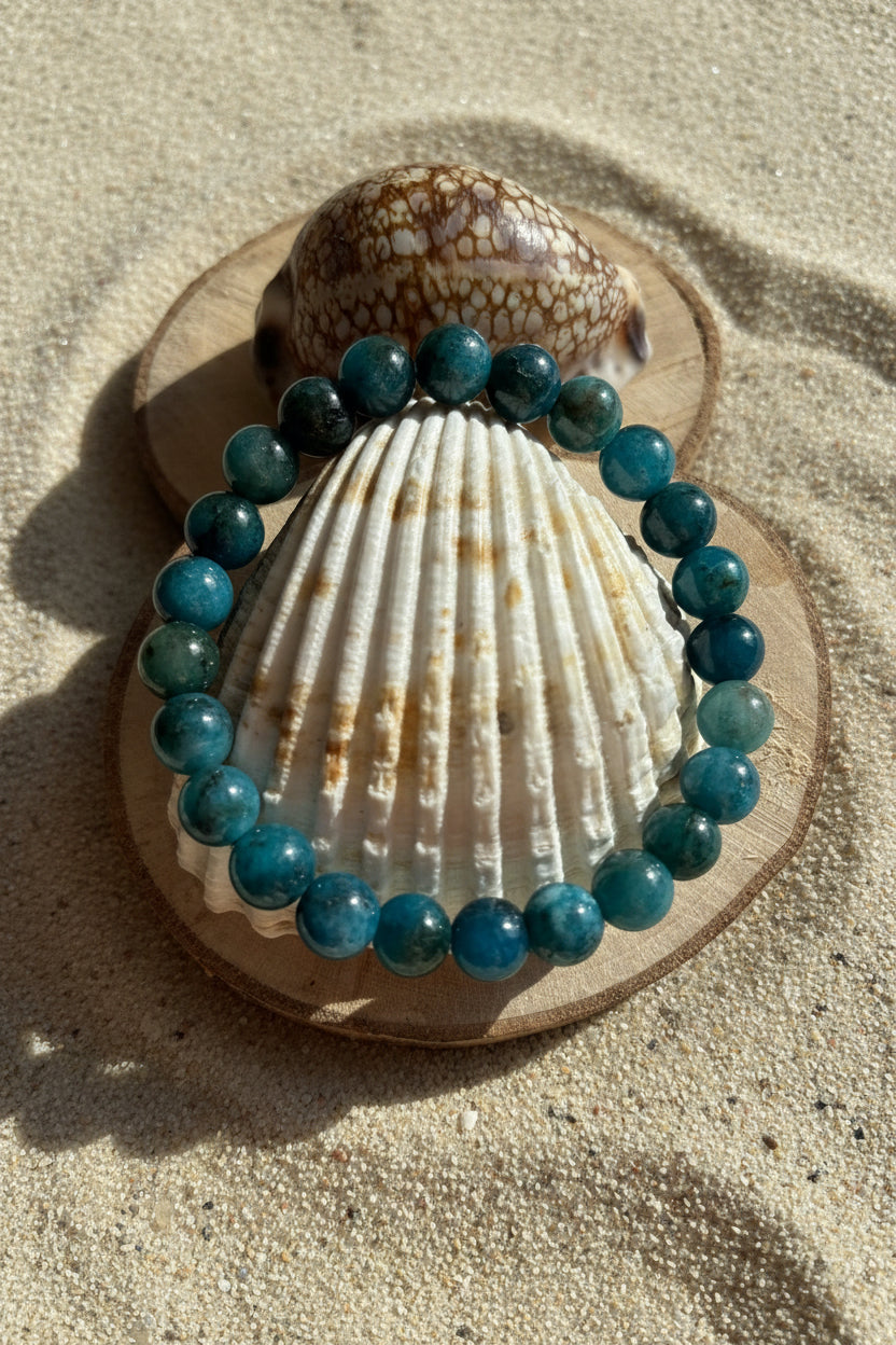 Bracelet en apatite bleue