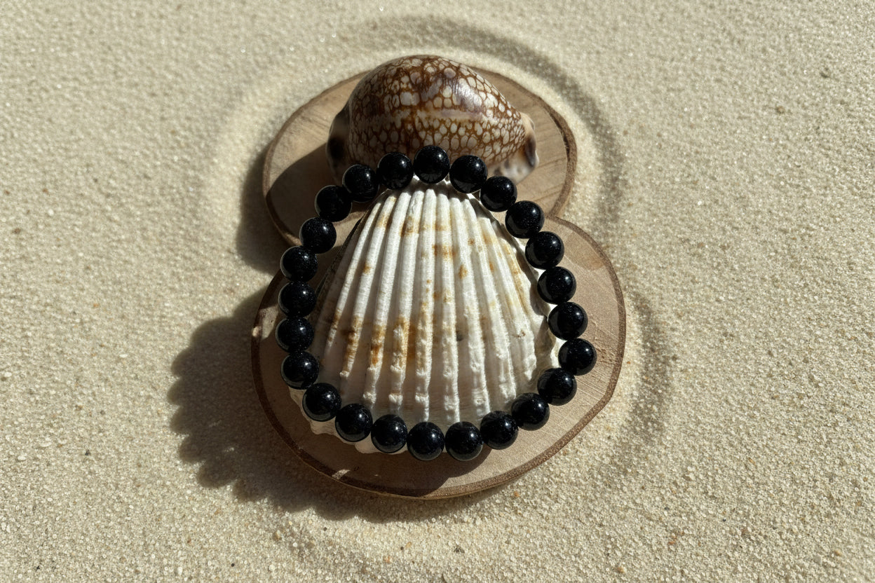 Bracelet en agate noire