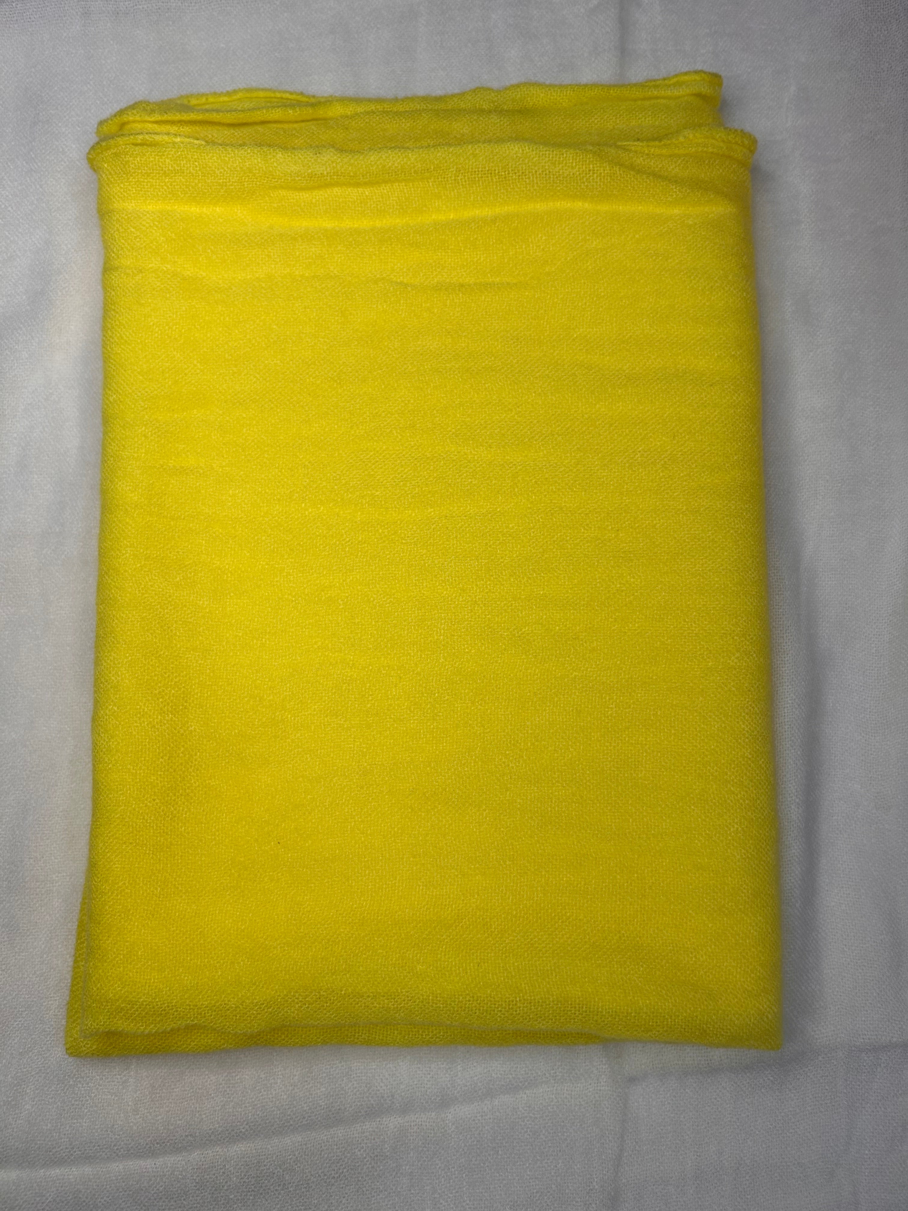 Echarpe 100% laine jaune citron