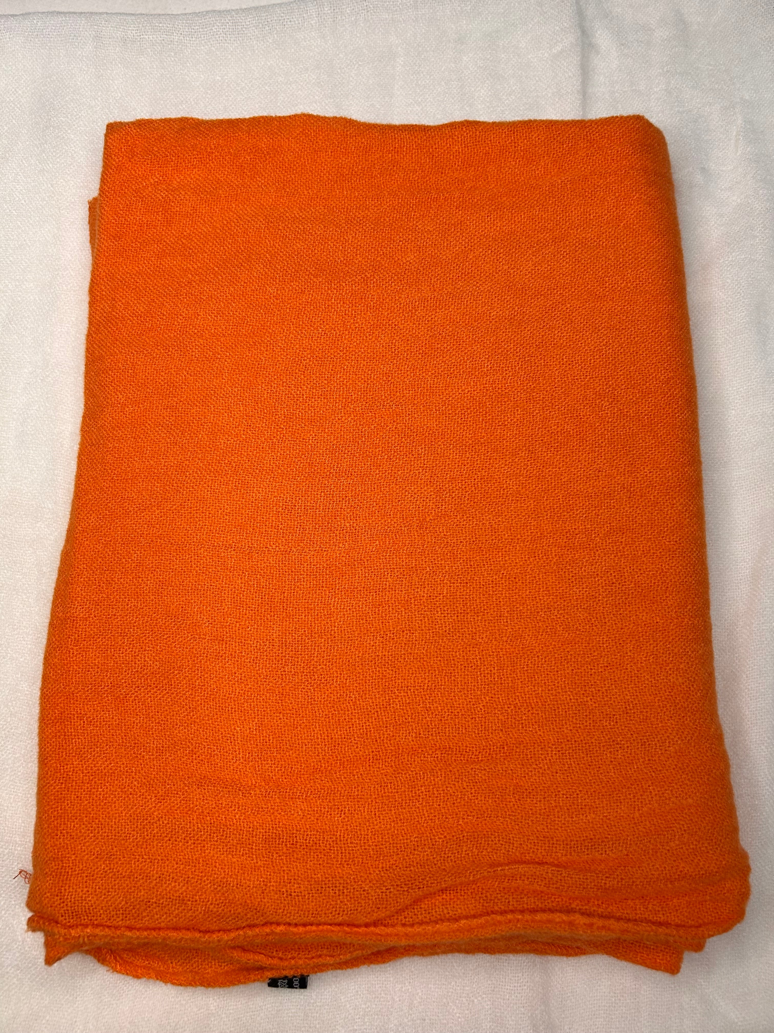 Echarpe 100% laine orange fluo
