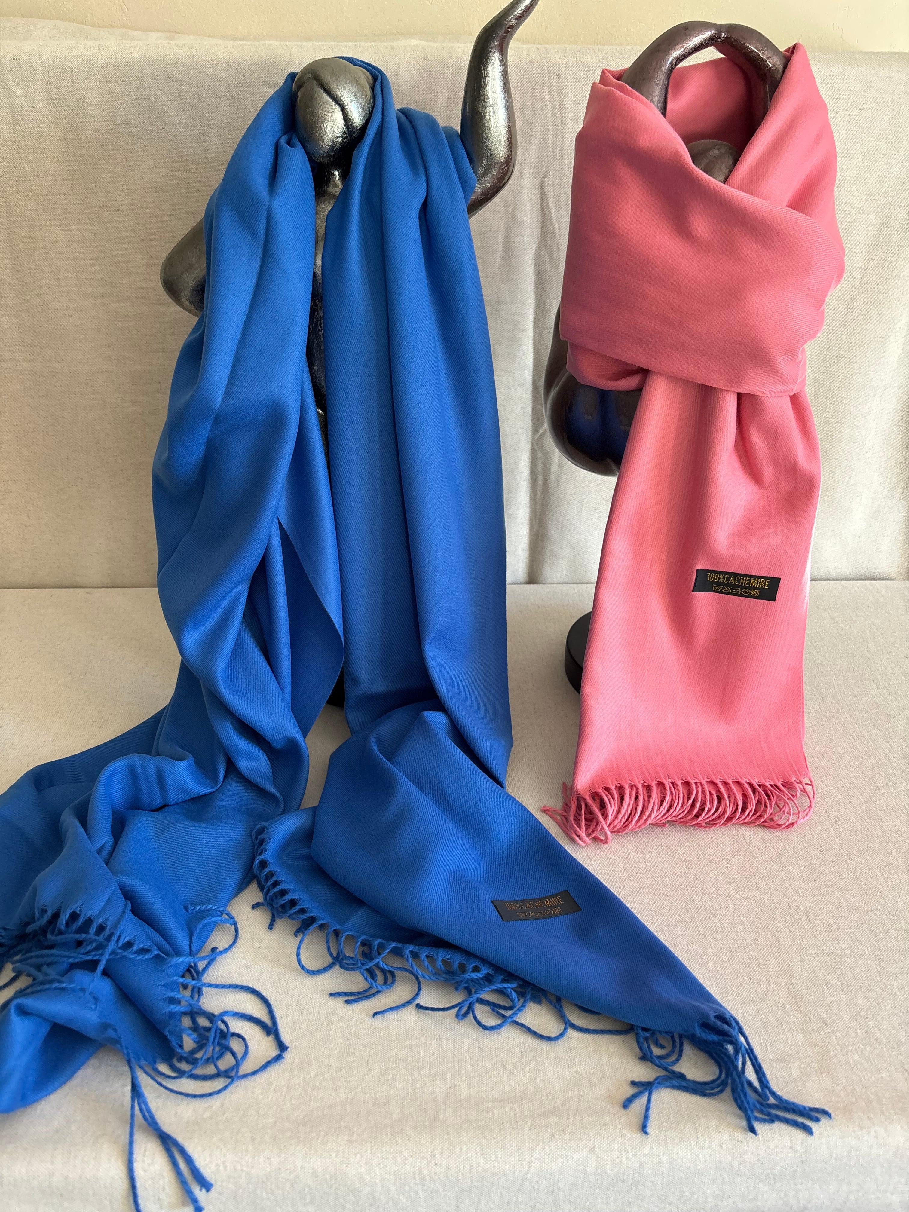 Echarpe 100% cachemire rose bonbon